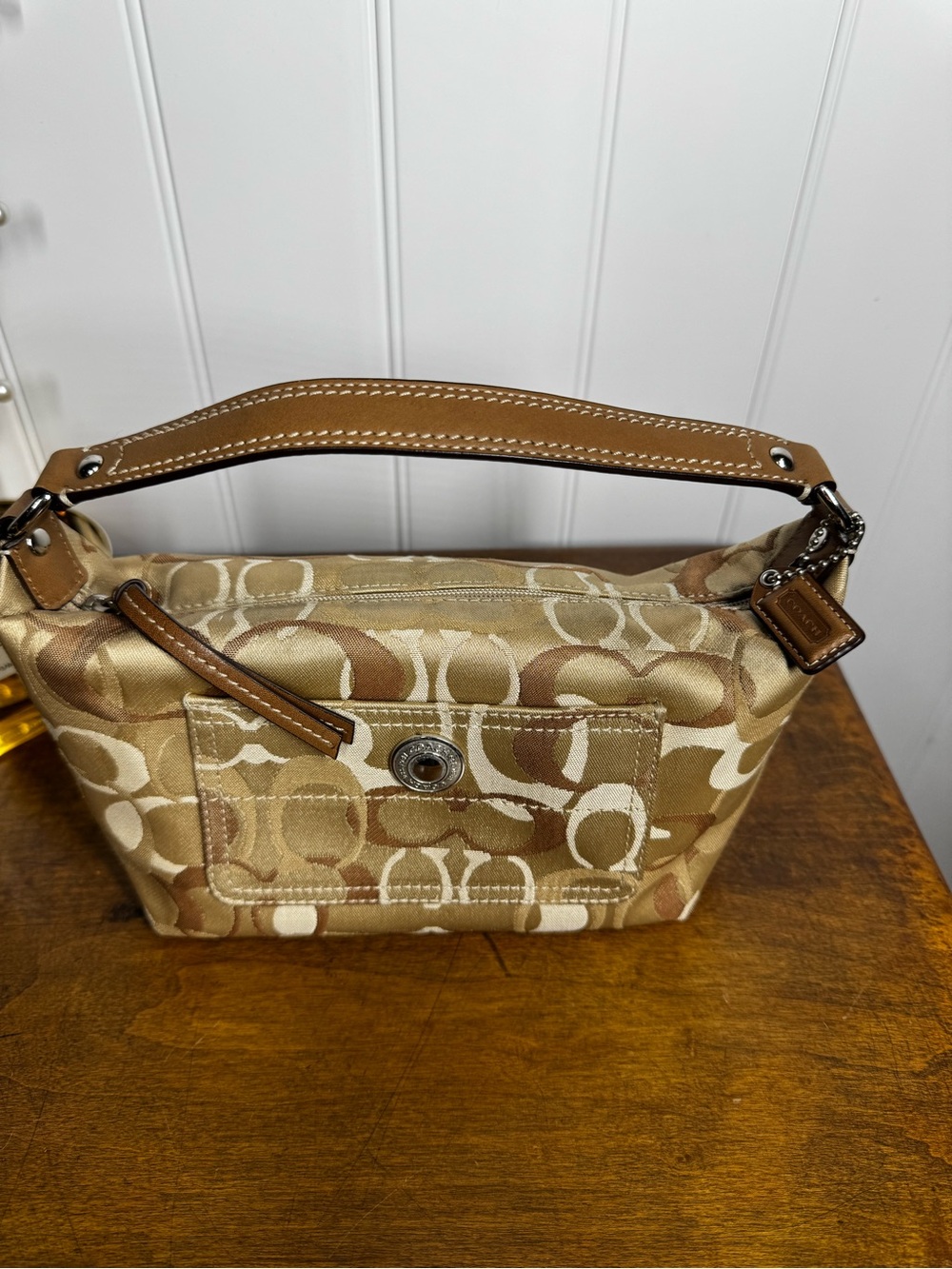 Coach Y2K Trendy Mini Satchel in Tan and Cream Signature Canvas - Picture 3 of 12
